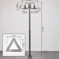 Réverbère Elima Anthracite, 3 lumières