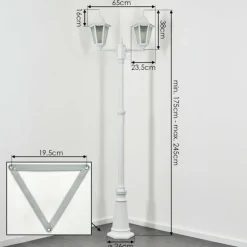 Réverbère Hongkong Blanc, 2 lumières