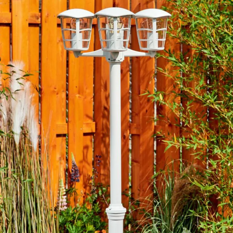 Réverbère Lalwori Blanc, 3 lumières