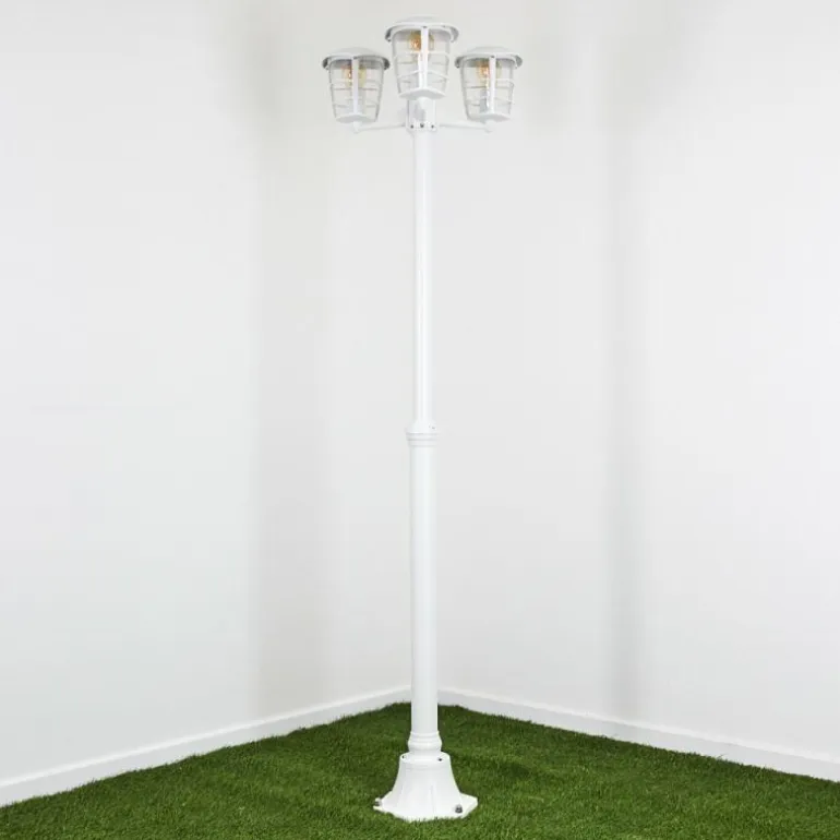 Réverbère Lalwori Blanc, 3 lumières