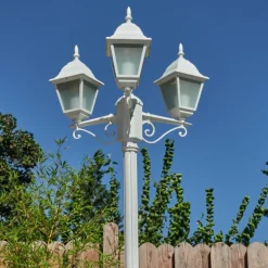 Réverbère Naofe Blanc, 3 lumières