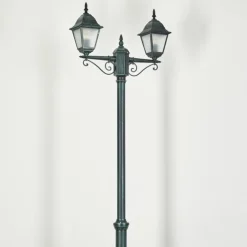 Réverbère Naofe Vert, Noir, 2 lumières