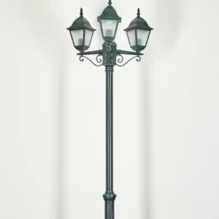 Réverbère Naofe Vert, Noir, 3 lumières