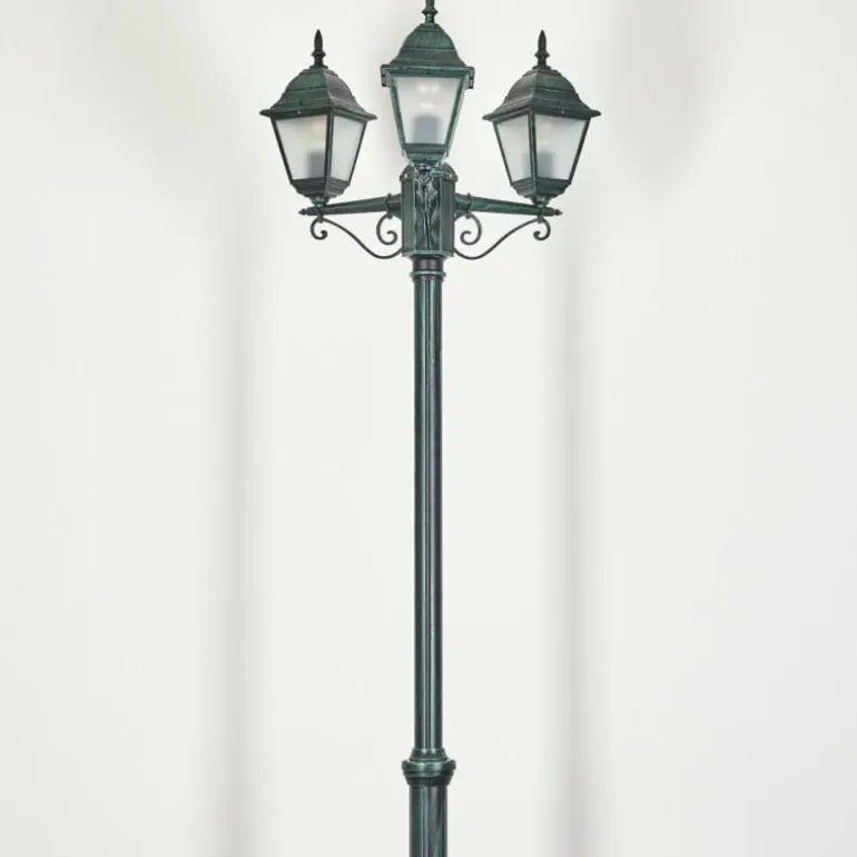 Réverbère Naofe Vert, Noir, 3 lumières