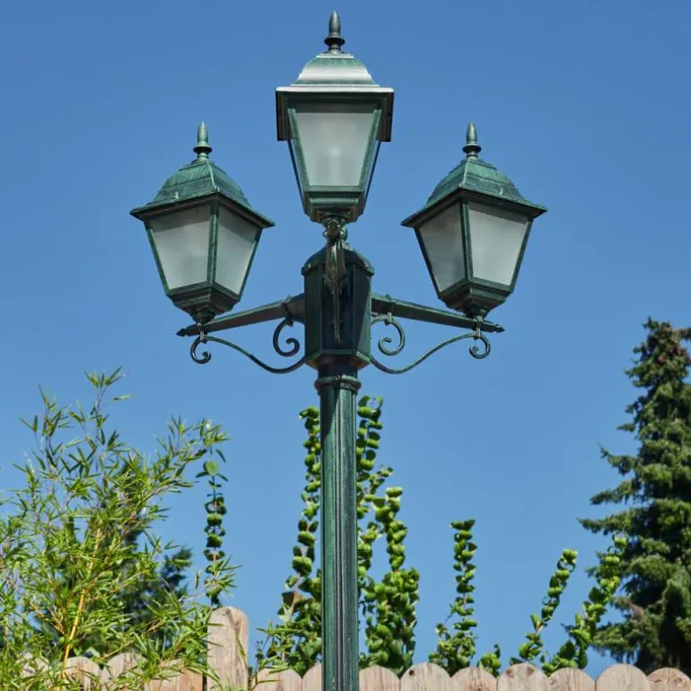 Réverbère Naofe Vert, Noir, 3 lumières