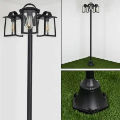 Réverbère Trosa Noir, 3 lumières