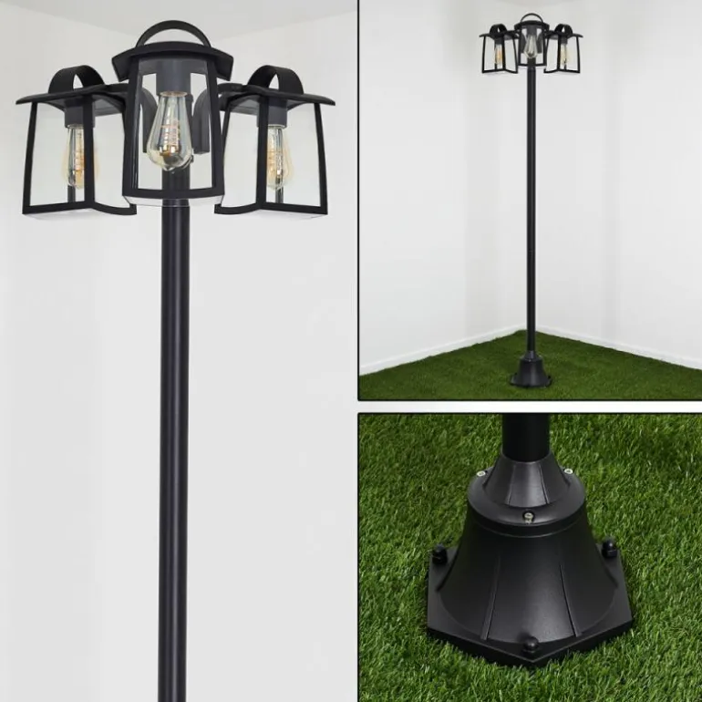 Réverbère Trosa Noir, 3 lumières