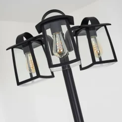 Réverbère Trosa Noir, 3 lumières