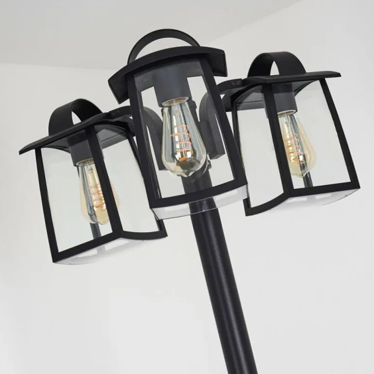 Réverbère Trosa Noir, 3 lumières