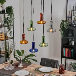 Salavisa Suspension Noir, 6 lumières