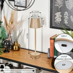 Salgadinho Lampe à poser LED Beige, 1 lumière