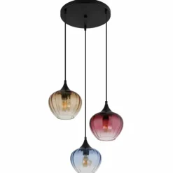 Sander Suspension Luminaires Globo Lighting Noir, 3 lumières