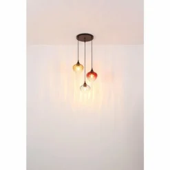 Sander Suspension Luminaires Globo Lighting Noir, 3 lumières
