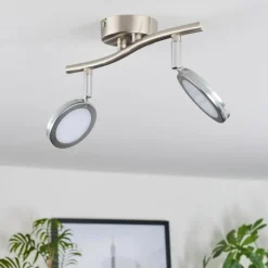 Sarnadinha Plafonnier LED Nickel mat, 2 lumières