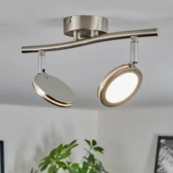 Sarnadinha Plafonnier LED Nickel mat, 2 lumières