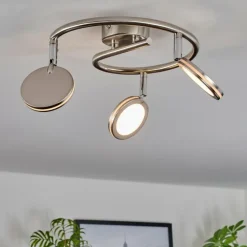 Sarnadinha Plafonnier LED Nickel mat, 3 lumières