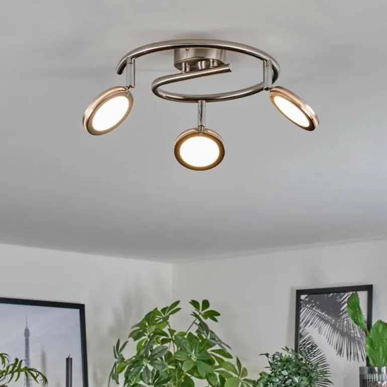 Sarnadinha Plafonnier LED Nickel mat, 3 lumières