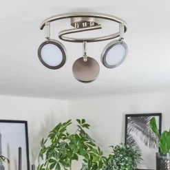 Sarnadinha Plafonnier LED Nickel mat, 3 lumières