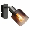 Satella Plafonnier, Spot de plafond, Applique murale, Spot mural Luminaires Globo Lighting Chrome, Noir, 1 lumière