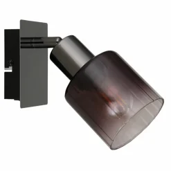 Satella Plafonnier, Spot de plafond, Applique murale, Spot mural Luminaires Globo Lighting Chrome, Noir, 1 lumière