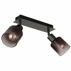 Satella Plafonnier, Spot de plafond, Applique murale, Spot mural Luminaires Globo Lighting Chrome, Noir, 2 lumières