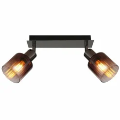 Satella Plafonnier, Spot de plafond, Applique murale, Spot mural Luminaires Globo Lighting Chrome, Noir, 2 lumières