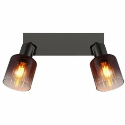 Satella Plafonnier, Spot de plafond, Applique murale, Spot mural Luminaires Globo Lighting Chrome, Noir, 2 lumières