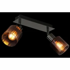 Satella Plafonnier, Spot de plafond, Applique murale, Spot mural Luminaires Globo Lighting Chrome, Noir, 2 lumières
