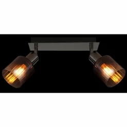 Satella Plafonnier, Spot de plafond, Applique murale, Spot mural Luminaires Globo Lighting Chrome, Noir, 2 lumières