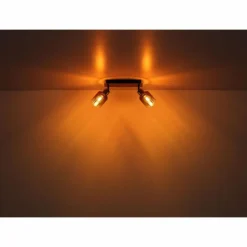 Satella Plafonnier, Spot de plafond, Applique murale, Spot mural Luminaires Globo Lighting Chrome, Noir, 2 lumières