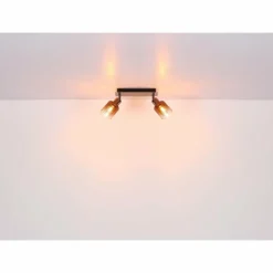 Satella Plafonnier, Spot de plafond, Applique murale, Spot mural Luminaires Globo Lighting Chrome, Noir, 2 lumières