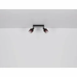 Satella Plafonnier, Spot de plafond, Applique murale, Spot mural Luminaires Globo Lighting Chrome, Noir, 2 lumières