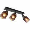Satella Plafonnier, Spot de plafond, Applique murale, Spot mural Luminaires Globo Lighting Chrome, Noir, 3 lumières