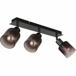 Satella Plafonnier, Spot de plafond, Applique murale, Spot mural Luminaires Globo Lighting Chrome, Noir, 3 lumières