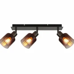 Satella Plafonnier, Spot de plafond, Applique murale, Spot mural Luminaires Globo Lighting Chrome, Noir, 3 lumières