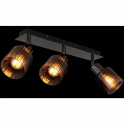 Satella Plafonnier, Spot de plafond, Applique murale, Spot mural Luminaires Globo Lighting Chrome, Noir, 3 lumières