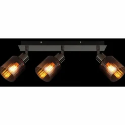 Satella Plafonnier, Spot de plafond, Applique murale, Spot mural Luminaires Globo Lighting Chrome, Noir, 3 lumières