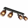Satella Plafonnier, Spot de plafond, Applique murale, Spot mural Luminaires Globo Lighting Chrome, Noir, 4 lumières