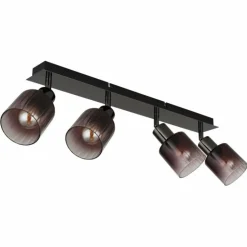 Satella Plafonnier, Spot de plafond, Applique murale, Spot mural Luminaires Globo Lighting Chrome, Noir, 4 lumières