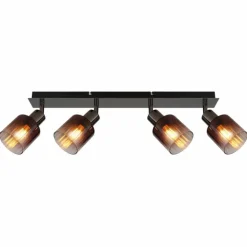 Satella Plafonnier, Spot de plafond, Applique murale, Spot mural Luminaires Globo Lighting Chrome, Noir, 4 lumières