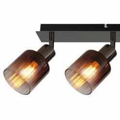 Satella Plafonnier, Spot de plafond, Applique murale, Spot mural Luminaires Globo Lighting Chrome, Noir, 4 lumières
