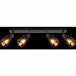 Satella Plafonnier, Spot de plafond, Applique murale, Spot mural Luminaires Globo Lighting Chrome, Noir, 4 lumières