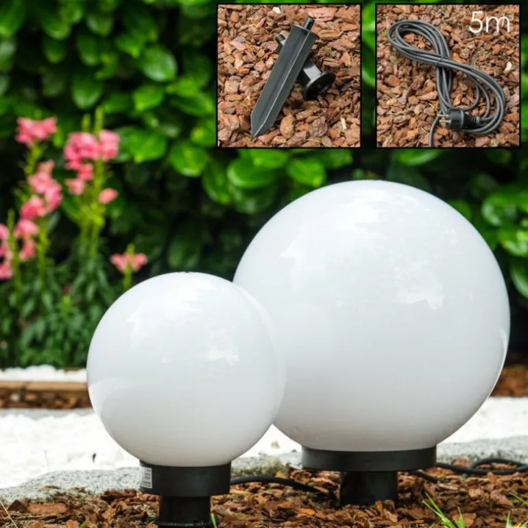 Set de boules lumineuses Miau Blanc, 2 lumières