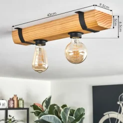 Skads Plafonnier, Spot de plafond Écru, Noir, 2 lumières