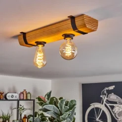 Skads Plafonnier, Spot de plafond Écru, Noir, 2 lumières