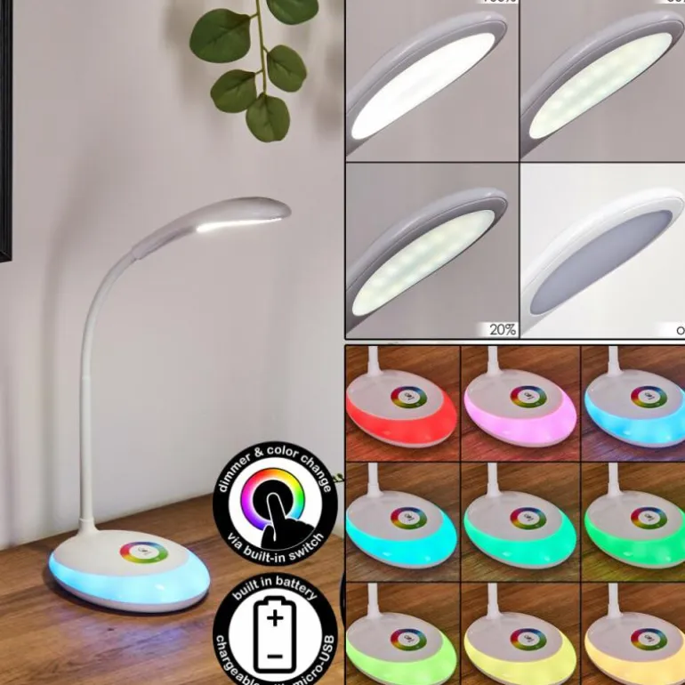 Sneslev Lampe de bureau, Lampe à poser LED Blanc, 1 lumière, Changeur de couleurs
