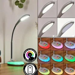 Sneslev Lampe de bureau, Lampe à poser LED Argenté, 1 lumière, Changeur de couleurs