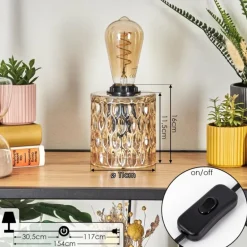 Sonhim Lampe à poser Ambre, Noir, 1 lumière