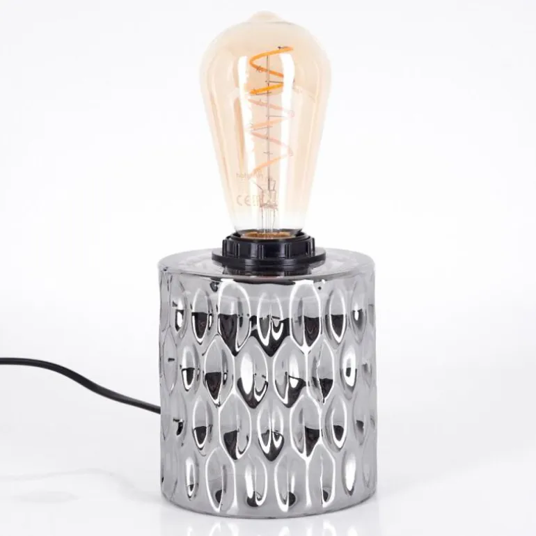 Sonhim Lampe à poser Chrome, Fumée, Noir, 1 lumière