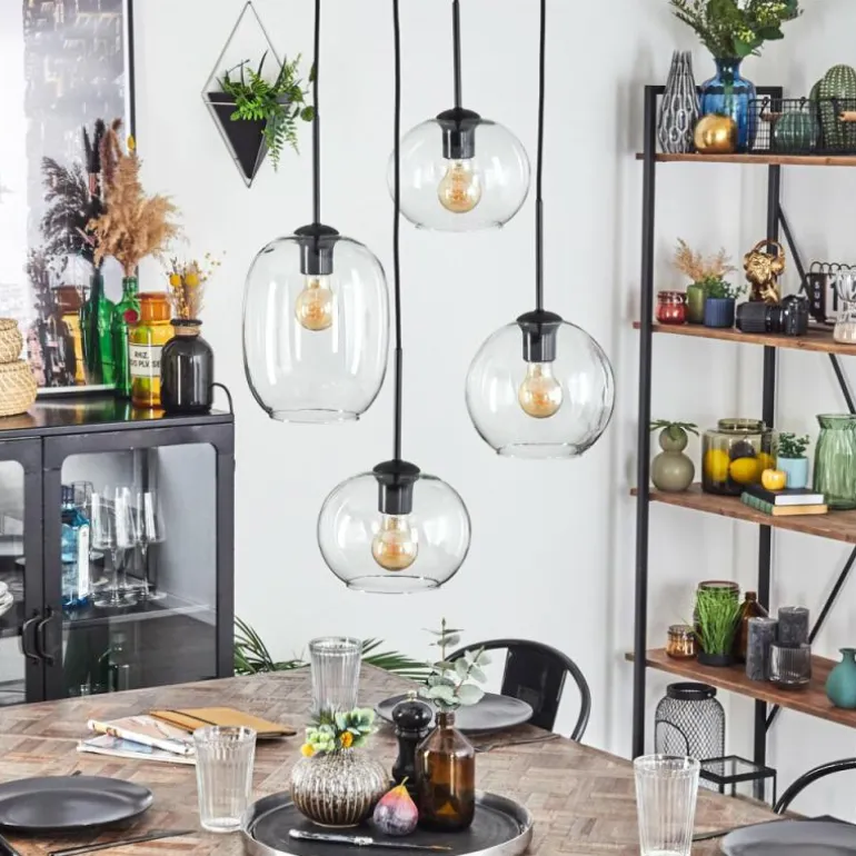 Soutinho Suspension, Boule lumineuse Clair, 4 lumières